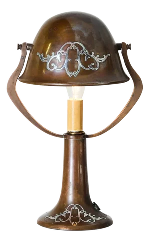 1910s Arts & Crafts Sterling-on-Bronze Table Lamp