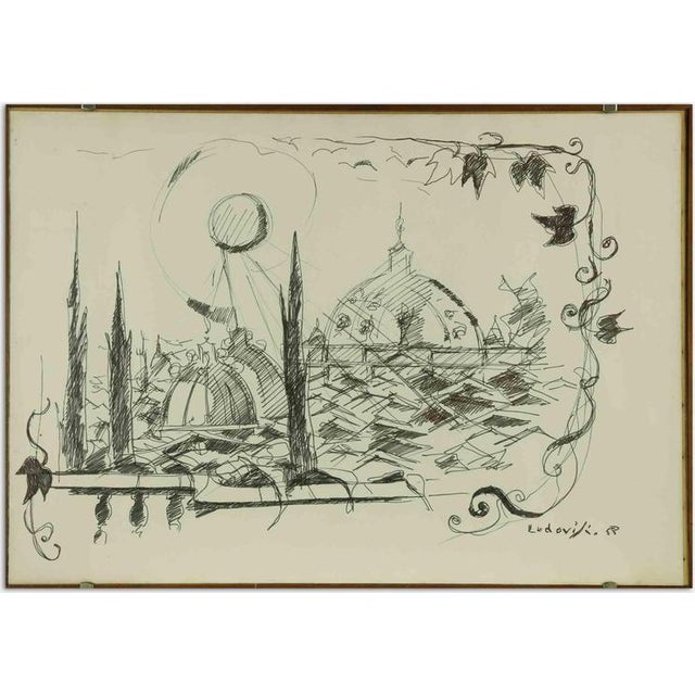 Felice Ludovisi, The Domes, 1968, Lithograph, Framed For Sale