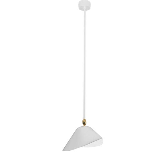Mid-Century Modern White Library Ceiling Lamp by Serge Mouille For Sale