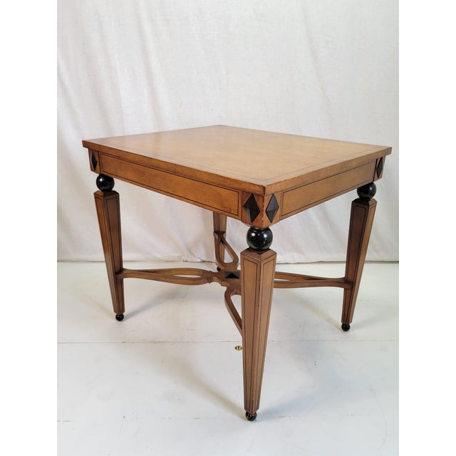 Traditional 1940s Traditional Pair of Custom-Made American Maple , Bird's Eye Maple Tables For Sale - Image 3 of 11