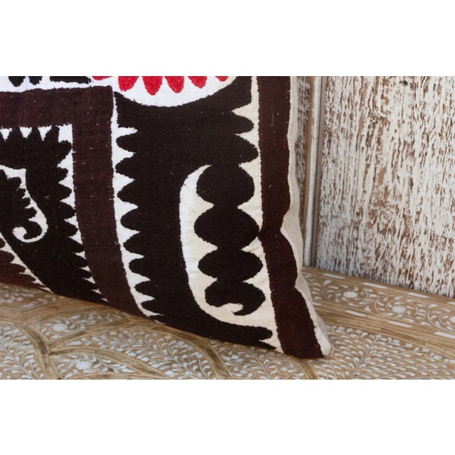 Black Nargiza Gul Suzani Lumbar Pillow For Sale - Image 8 of 11