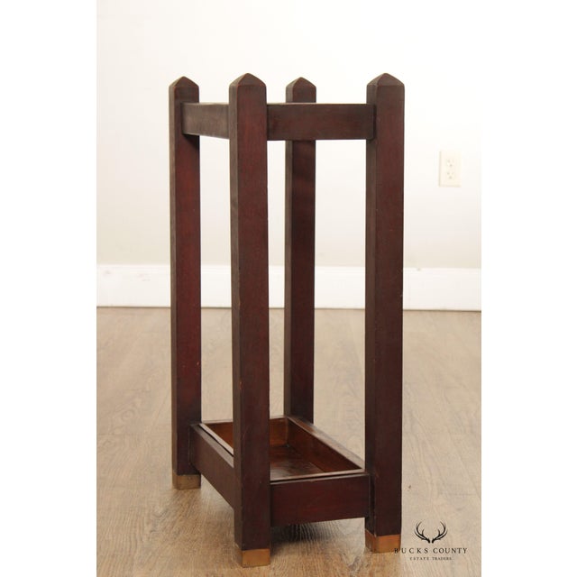 Antique Mission Style Umbrella Stand For Sale - Image 9 of 12