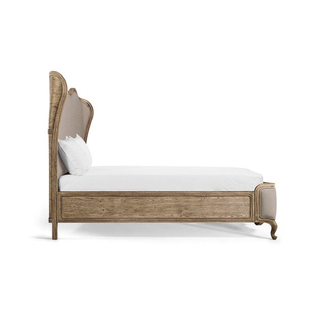 2020s French Provincial Upholstered Oak Bed - US King For Sale - Image 5 of 11