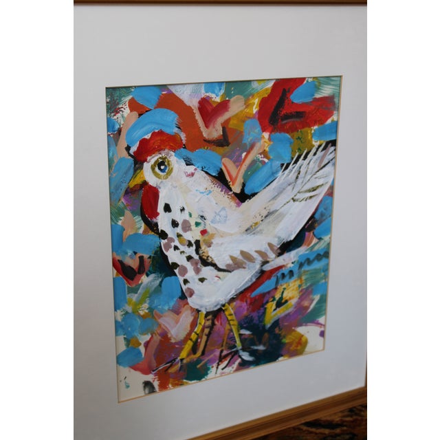 Paper 1990s Jim Wagner Original Oil Painting "Holiday Chicken" Taos Nm Art, Parks Gallery For Sale - Image 7 of 7