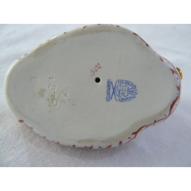 Brick Red Herend Rust Fishnet Sitting Duck For Sale - Image 8 of 8