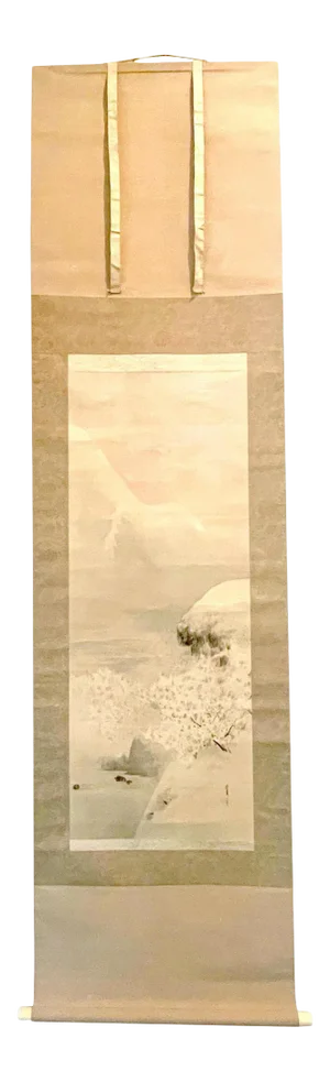 Japanese Ink and Wash Scroll Painting by Watanabe Seitei