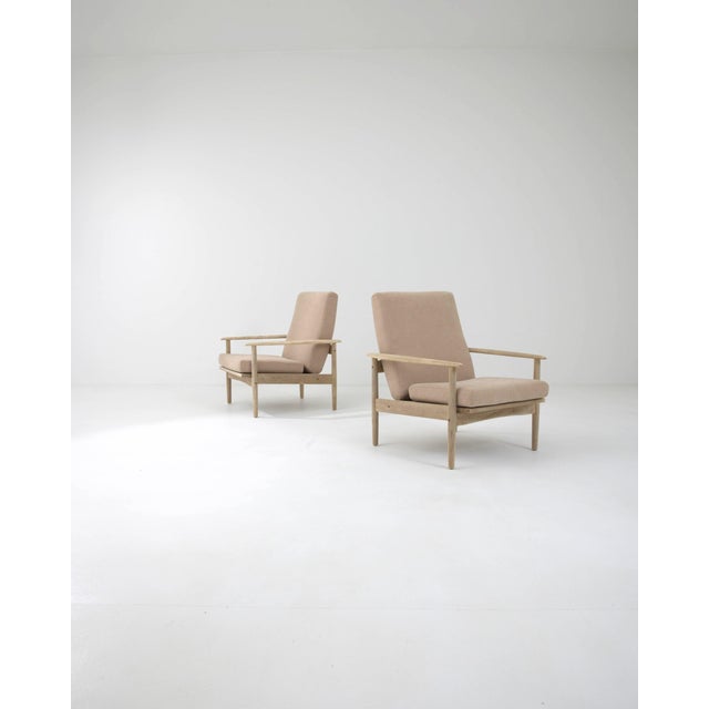 Wood 1970s Czech Modernist Upholstered Armchairs - A Pair For Sale - Image 7 of 12