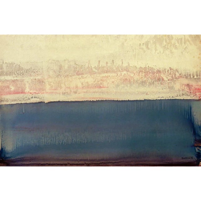 Emil Bisttram. Hungarian/American, 1895 - 1976. Very rare monoprint, lithograph. Hand-signed. Estate stamp on verso....