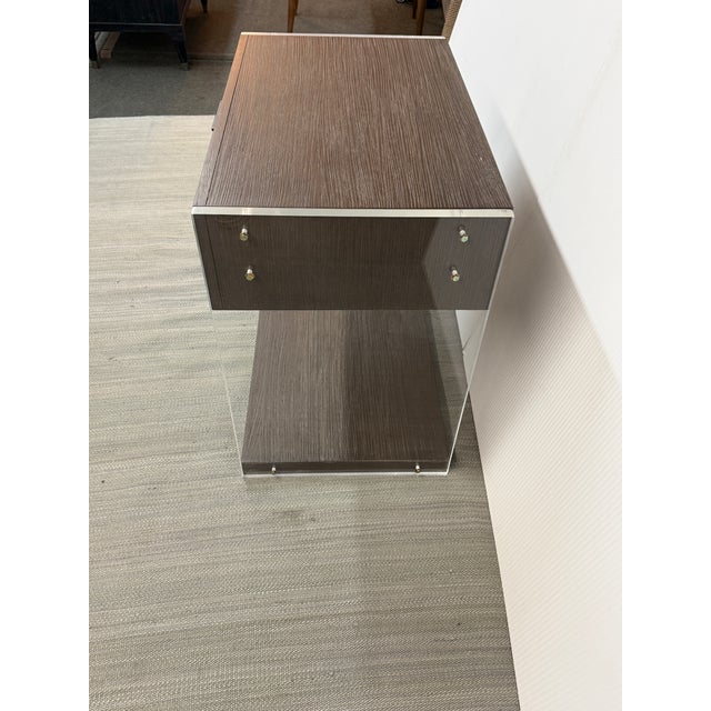 Plastic Brownstone Dalton Nightstand, Lucite For Sale - Image 7 of 11