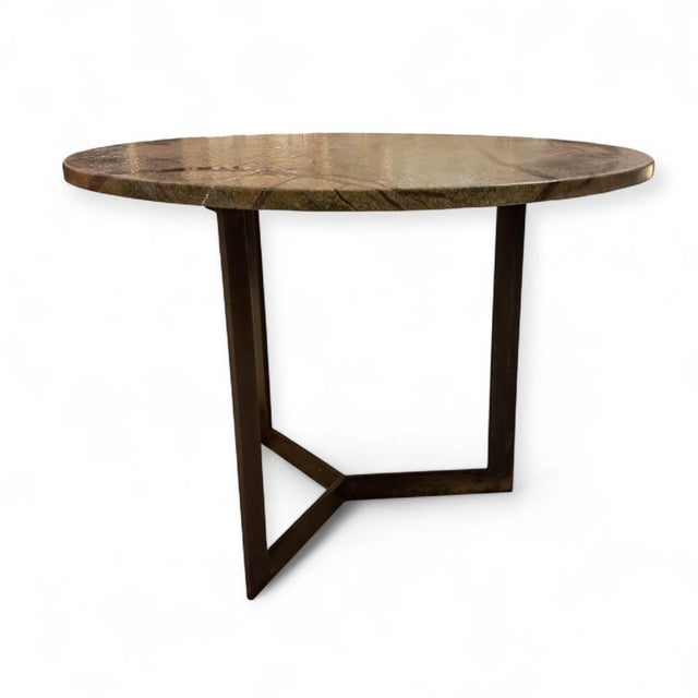 Round Forest Green Marble Tables, 2010s, Set of 2 For Sale - Image 4 of 6