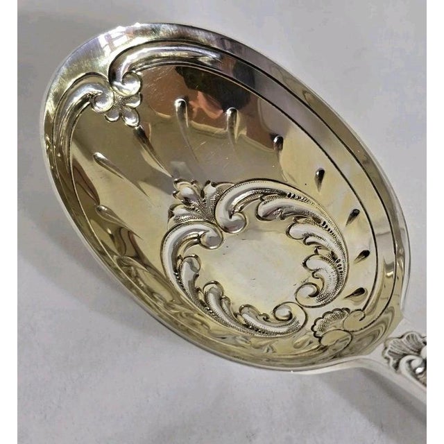 Antique Sterling Silver Fruit & Berry Serving Spoons, London, 1909 For Sale - Image 9 of 18