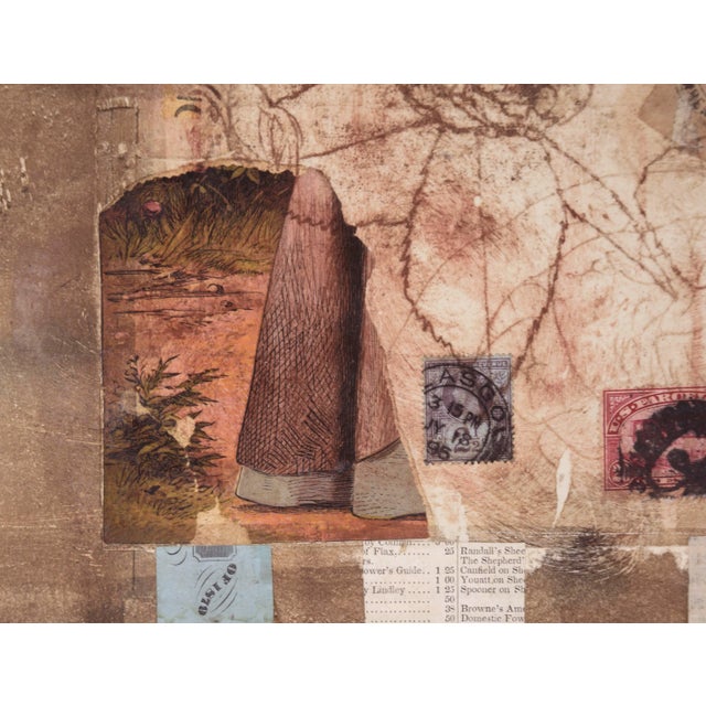 Paper "Hivatalo - Chine Colle" Contemporary Monoprint with Collage by Michael Pauker For Sale - Image 7 of 10