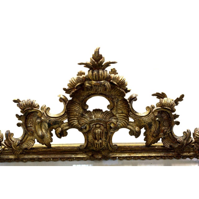 Antique Neapolitan Louis XV Giltwood Mirror with Mercury Glass, 19th Century For Sale - Image 4 of 10
