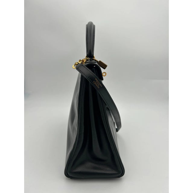 Hermès Black Box Leather Kelly 1998 For Sale - Image 10 of 12