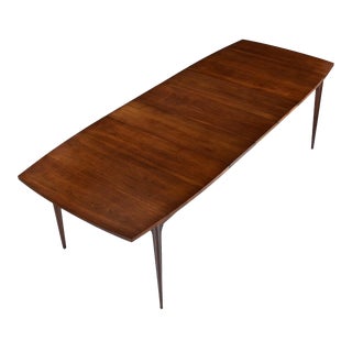 Refinished Expanding Broyhill Brasilia Walnut Dining Table Vintage 1960s For Sale