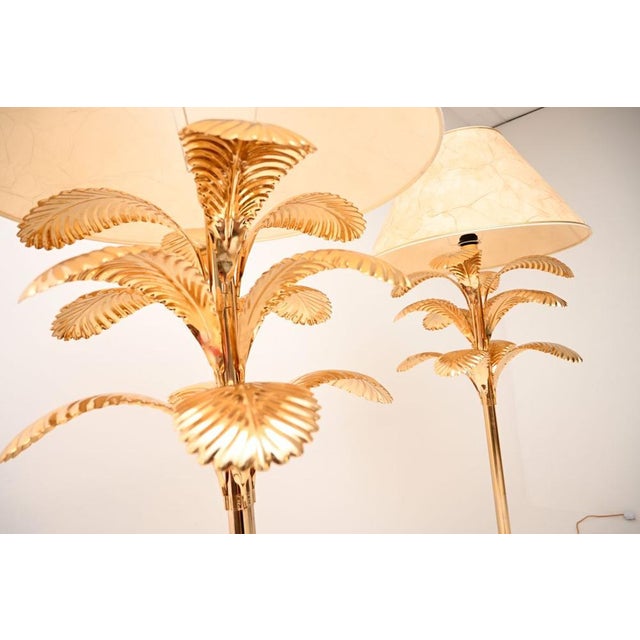 1970s Vintage Italian Brass Palm Tree Floor Lamps, 1970, Set of 2 For Sale - Image 5 of 11