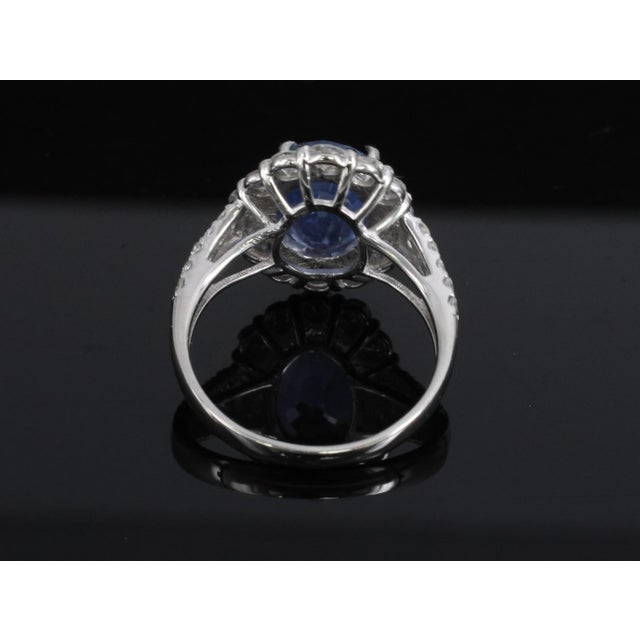 Late 20th Century 4.71ct Gia Ceylon No Heat Sapphire & 1.32ct Diamond Platinum Ring Size 6.25 For Sale - Image 15 of 15