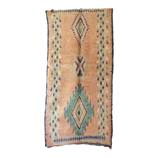 Moroccan Vintage Rug - 4'3" X 8'8" Ft For Sale