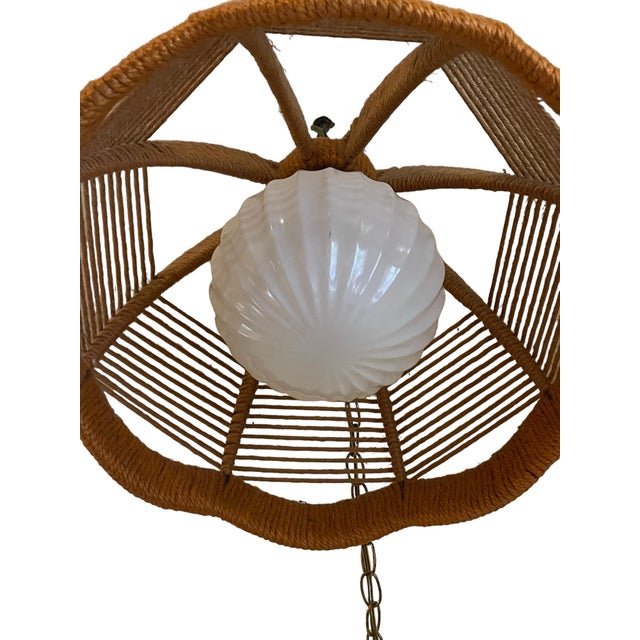 1960’s Hemp Rope Swag Light For Sale - Image 4 of 11