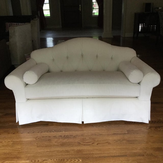 Dapha for Baker Cream Velvet Loveseat Chairish
