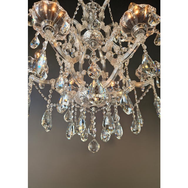 Luxury Maria Theresa Style Crystal Chandelier Chrome Silver European Lighting For Sale - Image 6 of 12