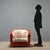 1980s sofa crafted by Maugrion, featuring a structure in rattan and red lacquered bamboo. Leather inserts add a touch of...