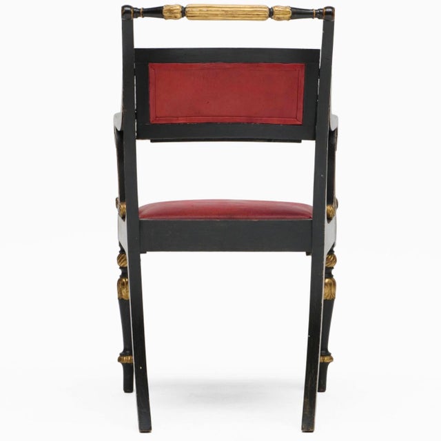 A Scandinavian take on a classic French empire style. 19th century danish chair With a paper label, 'Lobe No. 648,...