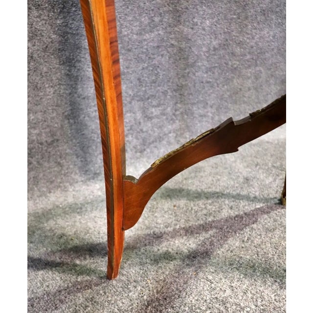 Metal Pair Louis XV Style Marble Top Side Tables For Sale - Image 7 of 11