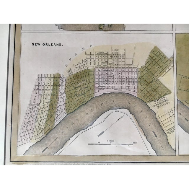 Mid 19th Century 1838 Antique Five American Cities as Ordered by Congress Framed Aquatint Print For Sale - Image 5 of 8