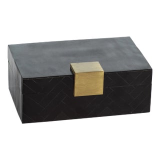 Sotavento Resin Chevron Inlaid Decorative Box For Sale