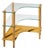 Gilbert Rohde Style Mid Century Glass and Walnut Corner Table For Sale