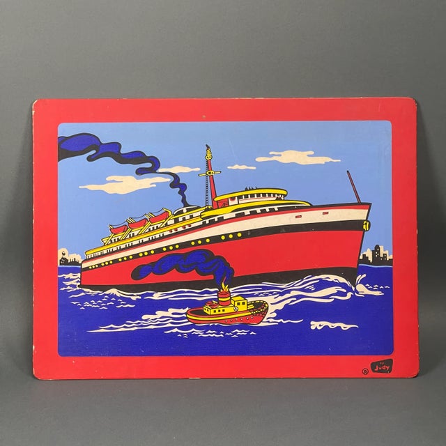 Mid 20th Century Modern Oceanliner Tugboat Print by Judy For Sale - Image 13 of 13