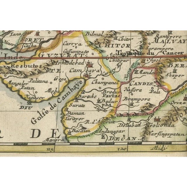 Early 18th Century Antique Map Cartographic of Mughal Dominion, 1705 For Sale - Image 5 of 8