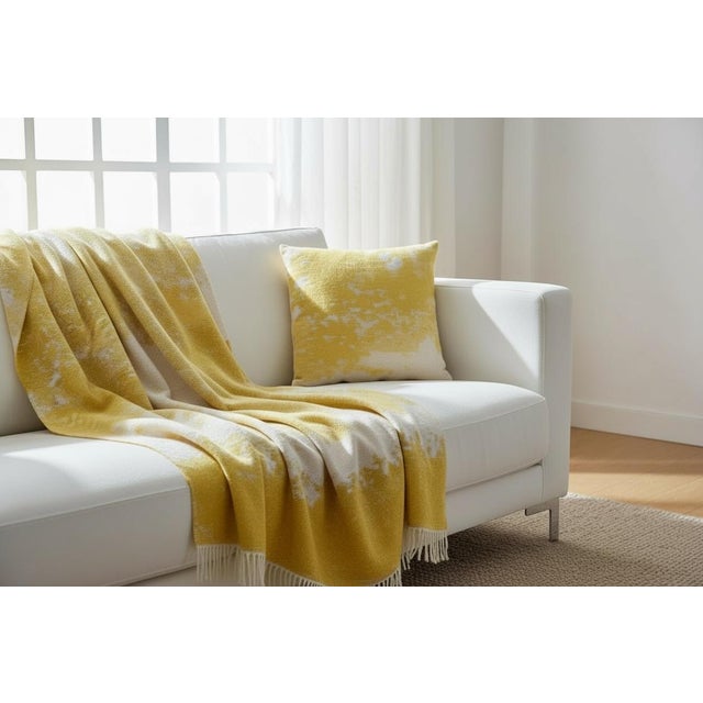 Contemporary Yellow Jacquard Plaid with Stucco Pattern by Villa Como For Sale - Image 3 of 4