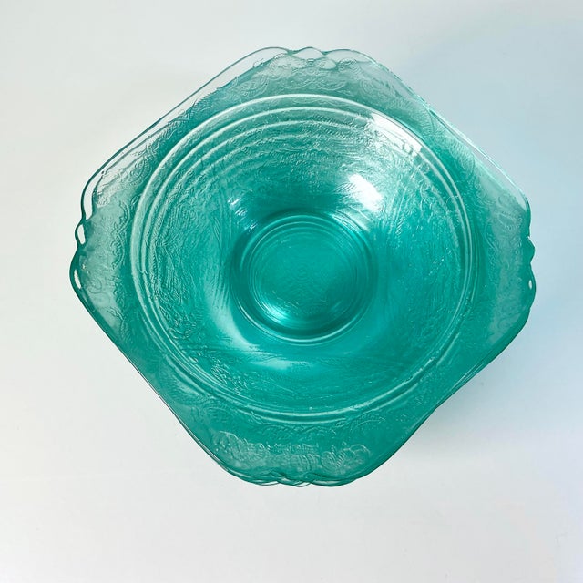 Tiffany Blue 1970s Vintage Victorian Boho Chic Indiana Glass Co. Recollection Dessert Bowls - Set of 8 For Sale - Image 8 of 11
