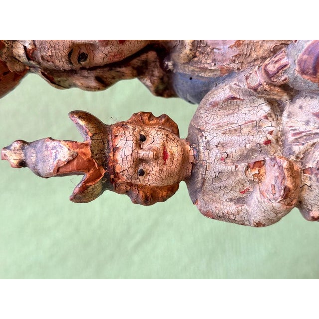 Seated Virgin and Child in Polychrome Wood For Sale - Image 4 of 12