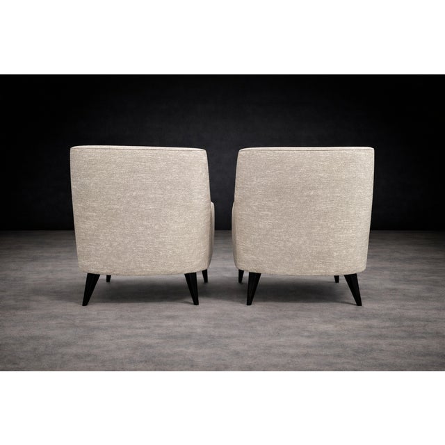 White Pair of Armchairs in Hardwood & Off White Upholstery, Joaquim Tenreiro, 1950s For Sale - Image 8 of 9