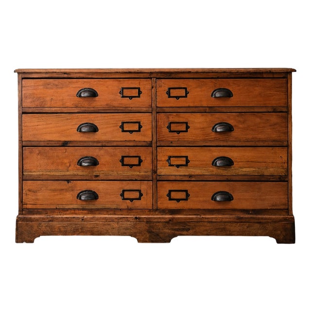 Antique English Pine Shop Chest of Drawers, UK, 1890s For Sale