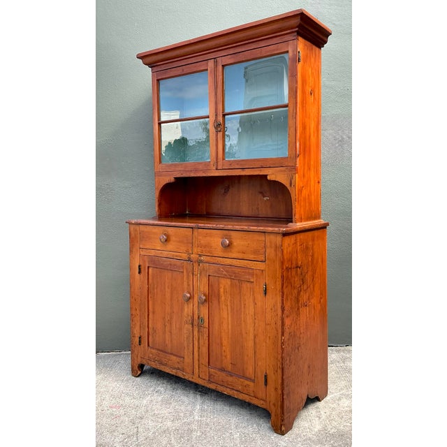 Vintage Primitive Pine Hutch For Sale - Image 4 of 12
