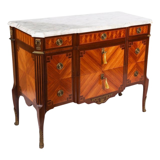 Antique French Louis Revival Ormolu-Mounted Commode, 19th Century For Sale