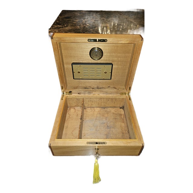 1990 Hermès Paris Briarwood & Peccary Leather Humidor, Made in France For Sale