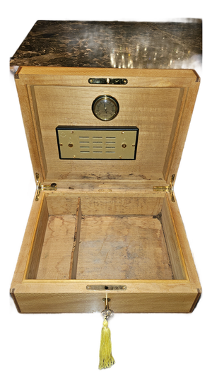 1990 Hermès Paris Briarwood & Peccary Leather Humidor, Made in France
