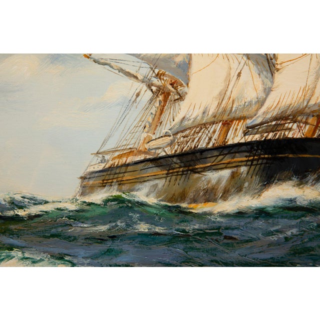 Seascape Painting of American Clipper Ship “Red Cloud” by Henry Scott For Sale - Image 9 of 18