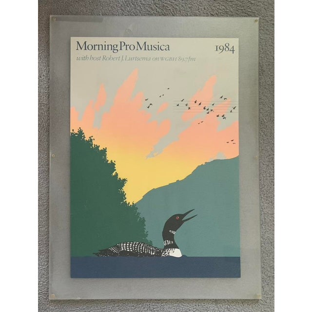1980s 1984 Morning Pro Musica Vintage Promotionall Serigraph, Mounted For Sale - Image 5 of 5