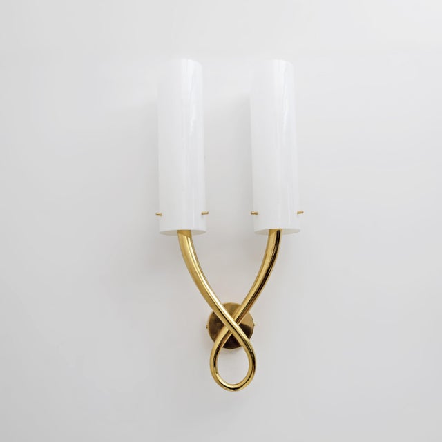 1990s Large Brass and Murano Glass Sconces, 1990, Set of 2 For Sale - Image 5 of 9