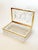 Transparent Vintage Crystal Glass Casket Box With Brass Trim For Sale - Image 8 of 10