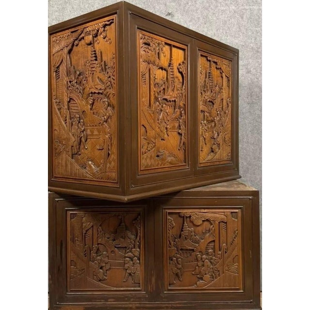 Rotating Cabinet in Camphor Wood, 1950 For Sale - Image 4 of 7