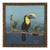Tropical Toucan Original Painting on Canvas Bird Black Gold Ornate Frame For Sale