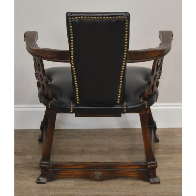 1940s Romweber Viking Oak Vintage Captains Armchair For Sale - Image 5 of 13
