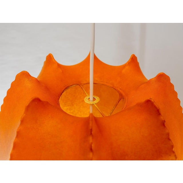 Orange Cocoon Pendant Lamp, 1960s For Sale - Image 3 of 7